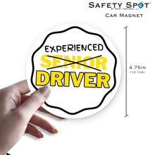 Experienced Senior Driver Car MAGNET, Birthday Gag Gift Prank for Elderly - WHITE Background - Safety Spot