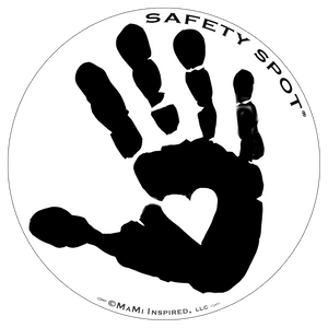 Safety Spot ™ MAGNET - Kids Handprint for Car Parking Safety - BLACK Handprint - Safety Spot