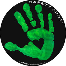 Safety Spot β’ MAGNET - Kids Handprint for Car Parking Lot Safety - BLACK Background - Safety Spot
