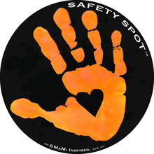 Safety Spot β’ MAGNET - Kids Handprint for Car Parking Lot Safety - BLACK Background - Safety Spot