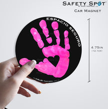 Espacio Seguro SPANISH Safety Spot β’ MAGNET - Kids Handprint for Car Parking Safety - Safety Spot