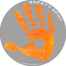 Safety SpotĀ® Vinyl DECAL Sticker - Kids Handprint for Car Parking Safety - GRAY Background - Safety Spot