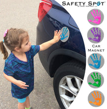 Safety Spot β’ MAGNET - Kids Handprint for Car Parking Safety - GRAY Background - Safety Spot