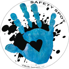 Safety Spot ™ MAGNET - Kids Handprint for Car Parking Safety - BLACK Splat with Colored Handprints - Safety Spot