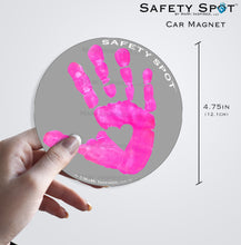 Safety Spot β’ MAGNET - Kids Handprint for Car Parking Safety - GRAY Background - Safety Spot