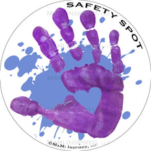 Safety Spot β’ MAGNET - Kids Handprint for Car Parking Safety - Purple, Blue SPLAT - Safety Spot