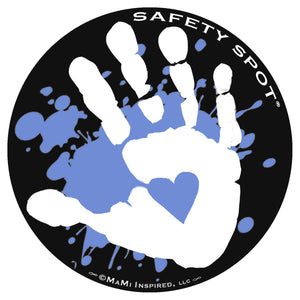 Safety Spot ™ MAGNET - Kids Handprint for Car Parking Safety - WHITE Handprints with Colored SPLAT - Safety Spot