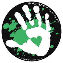 Safety Spot ™ MAGNET - Kids Handprint for Car Parking Safety - WHITE Handprints with Colored SPLAT - Safety Spot
