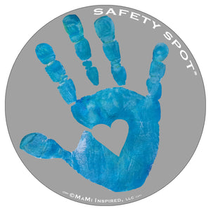 Safety Spot ™ MAGNET - Kids Handprint for Car Parking Lot Safety - Handprint BLUE - Safety Spot