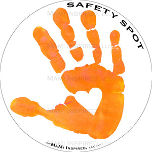 Safety Spot ™ MAGNET - Kids Handprint for Car Parking Safety - WHITE Background - Safety Spot